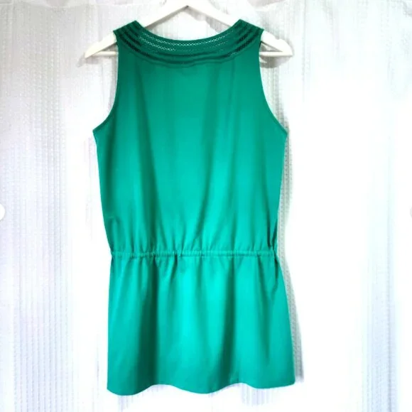 Nicole Miller Original Women's Top Tied Waist Size Medium Green Sleeveless New - Picture 2 of 10